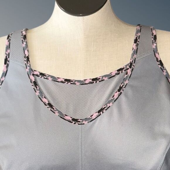 Glamorise Gray and Pink Sports Bra with Seamless Full-Coverage Design 46G - Picture 6 of 6